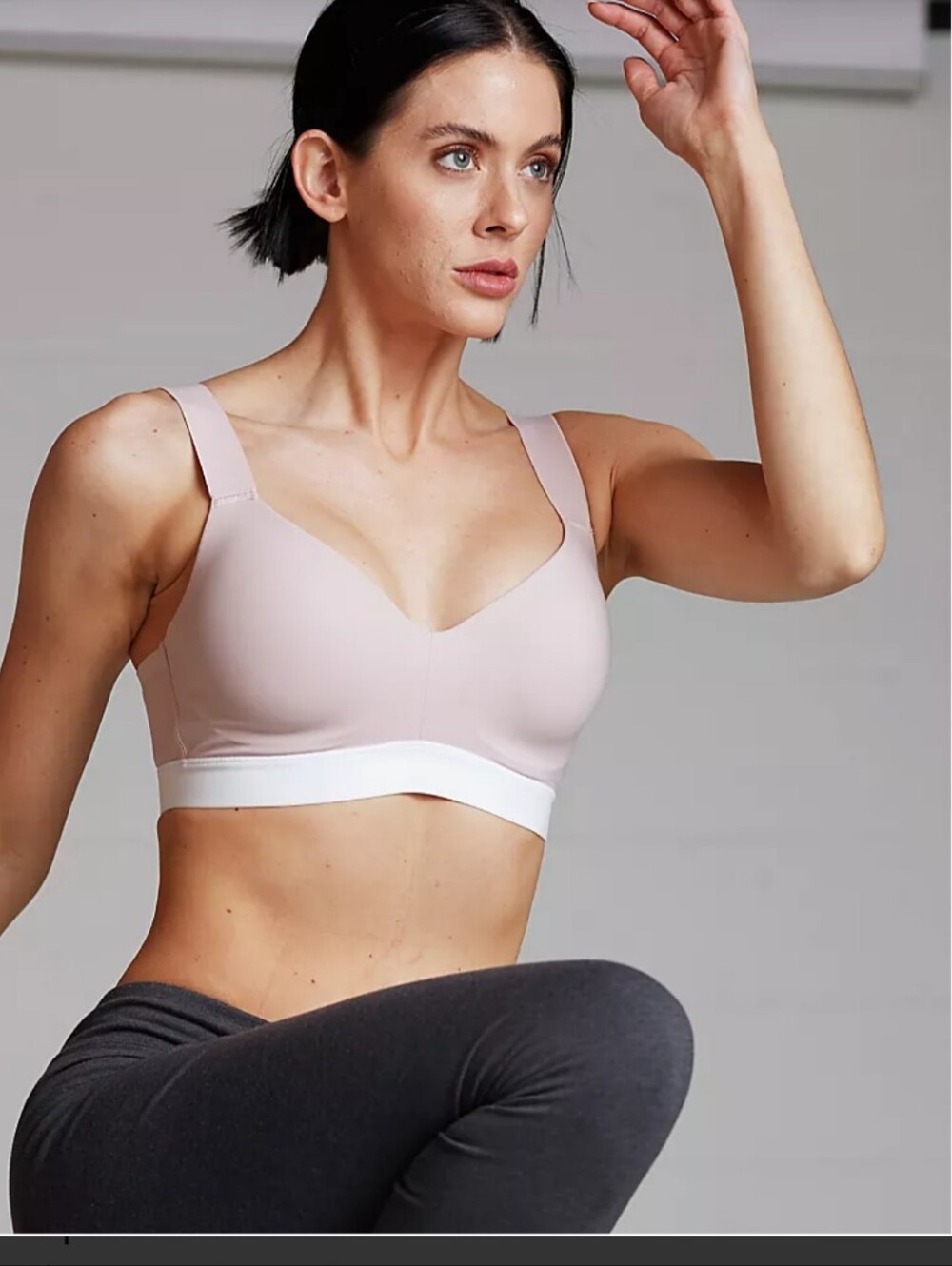 NATORI DYNAMIC CONVERTIBLE CONTOUR SPORTS BRA IN ROSE BEIGE /WARM WHITE /SZ/363D